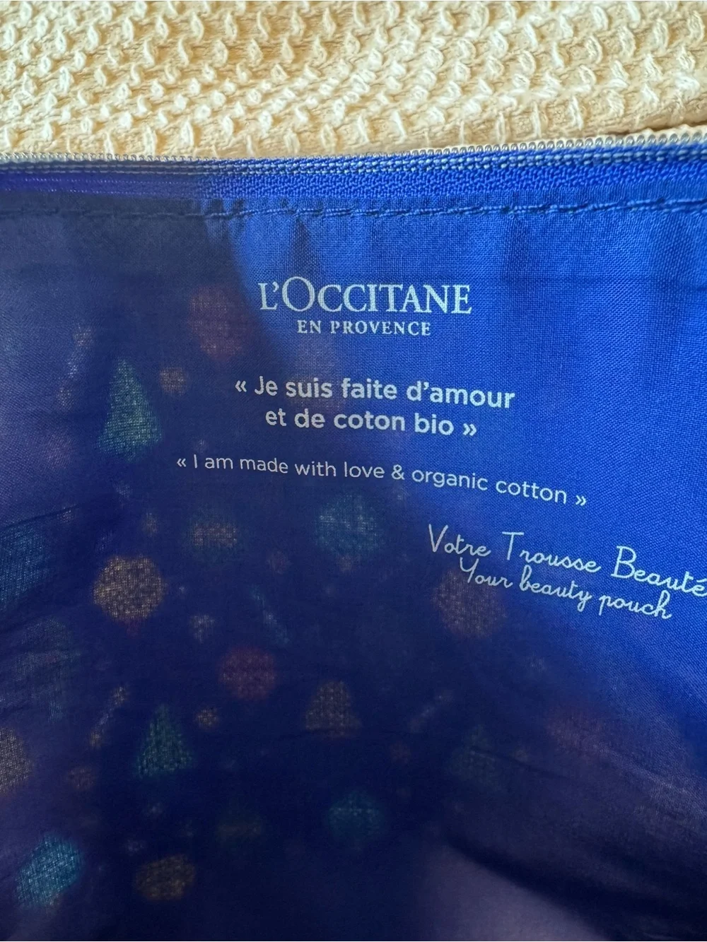 L'OCCITANE Navy Blue Holiday Ornament Cosmetic Pouch
